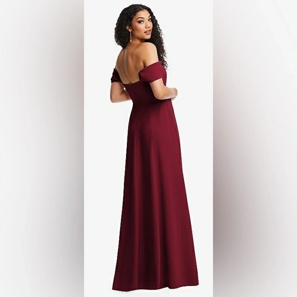 Dessy Collection Burgundy Chiffon Sweetheart Bridesmaid Gown Plus Dress 22